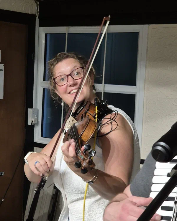 Sarah playing fiddle